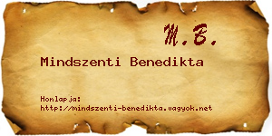 Mindszenti Benedikta névjegykártya